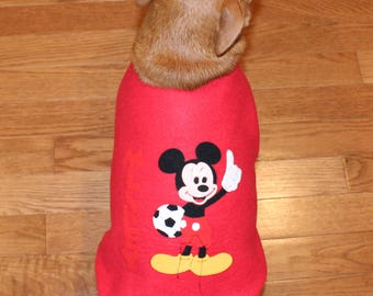 Mickey Mouse Dog Vest Pet Coat Outfit - 2 layers of fleece