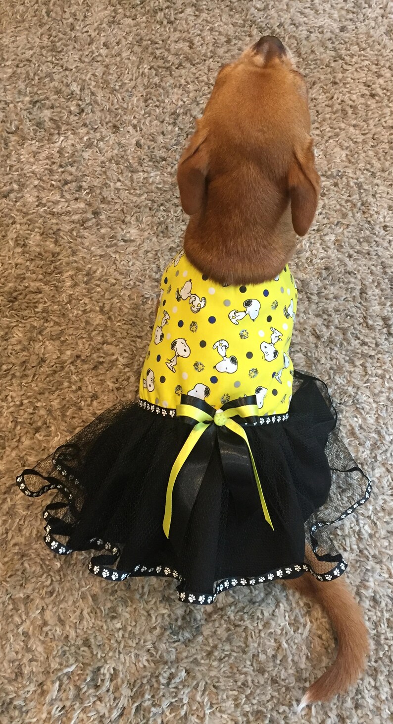 Snoopy Dog Dress Dog TuTu Dress Snoopy Tulle Dog Dress Etsy