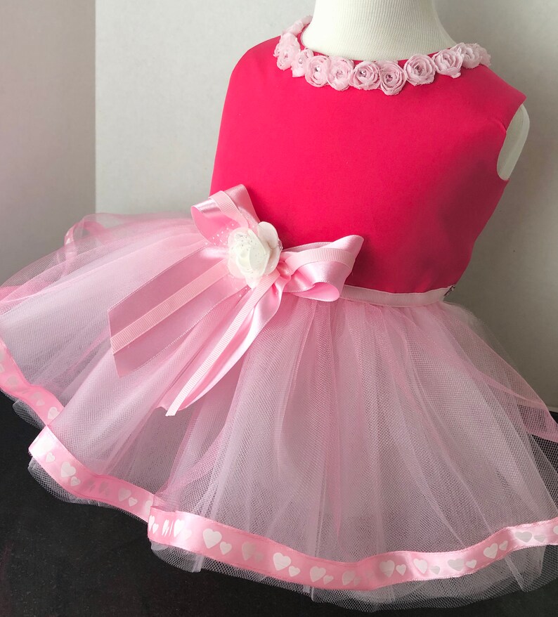 Dog Tutu Dress Pink Tulle Dog Dress Dog Wedding Gown Bling Etsy