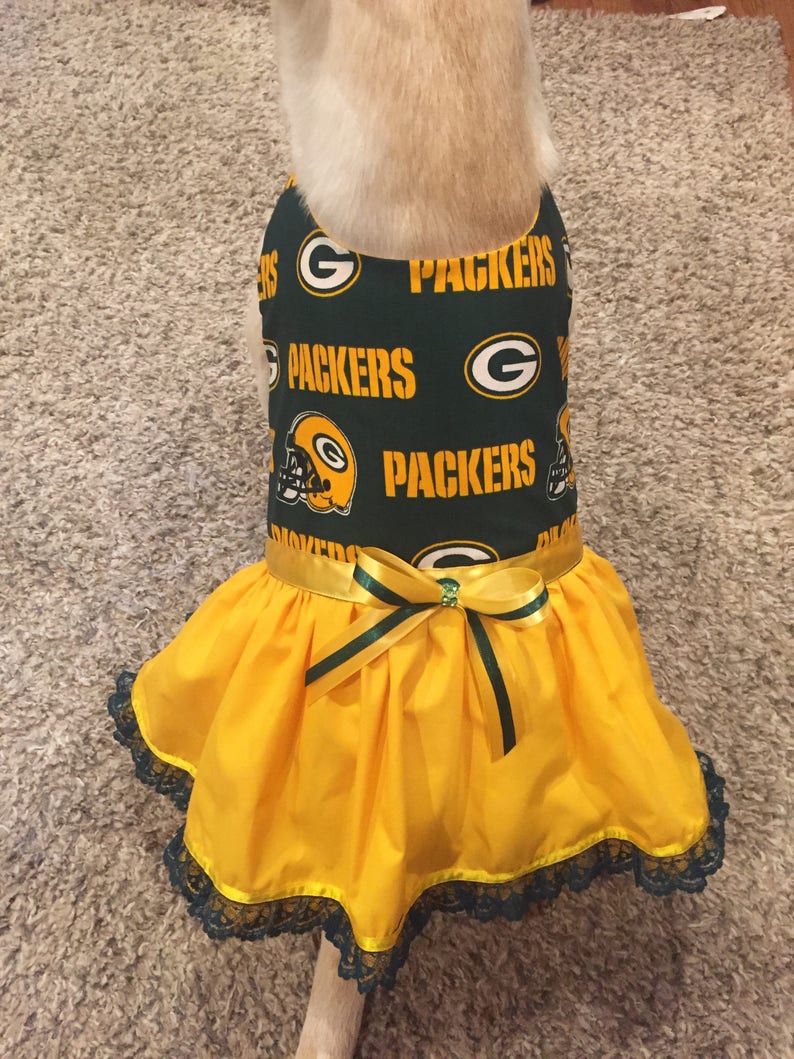 Dog TuTu Dress Green Bay Packers Dog Costume Green Bay Packers Dog Dress Packers Tulle Dog Dress