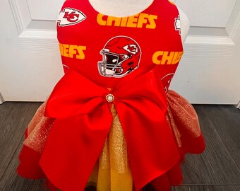Kansas City Chiefs Dog Dress, Chiefs Dog Costume, Super Bowl Dog Costume Kansas City Chiefs outfit