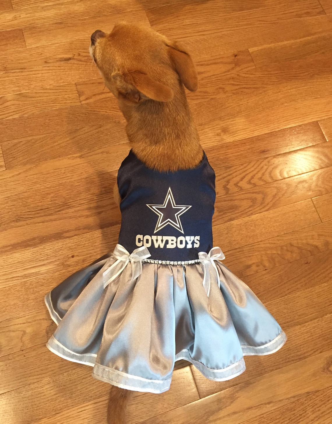 Dallas Cowboys Dog Dress Dog Satin Dress Dallas Cowboys Etsy