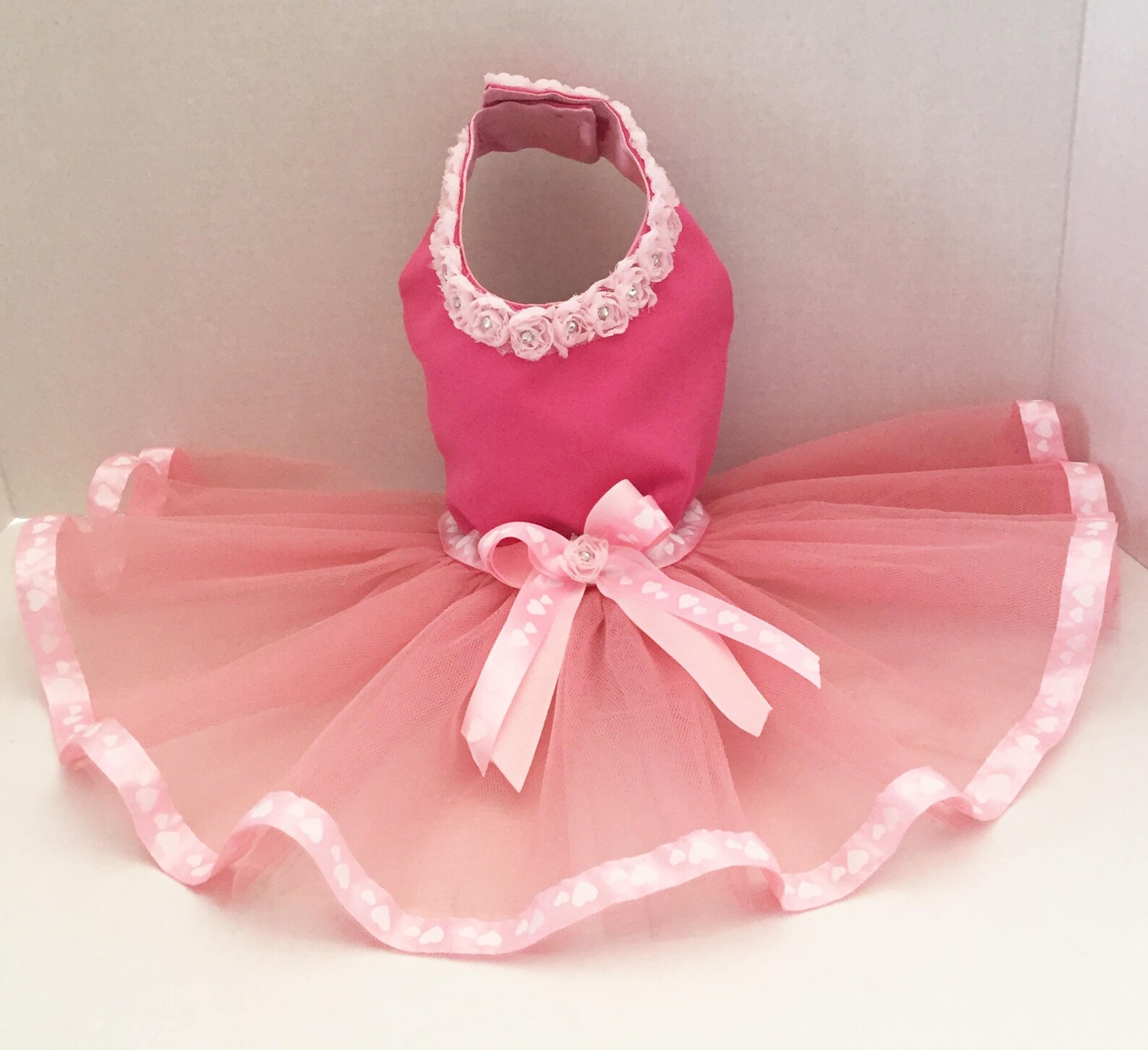 Dog Tutu Dress Pink Tulle Dog Dress Dog Wedding Gown Bling Etsy