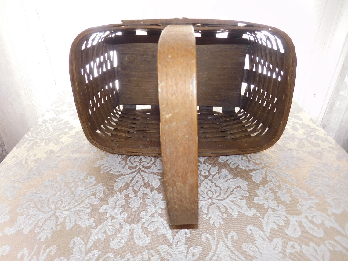 Vintage Peterborough Basket Company Rectangle Wood Woven Etsy