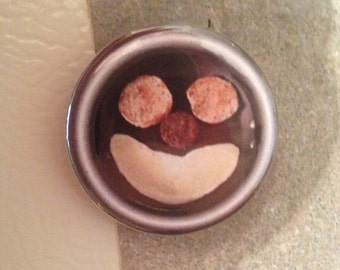 Smiley Face Breakfast Magnet. 1.25 inch