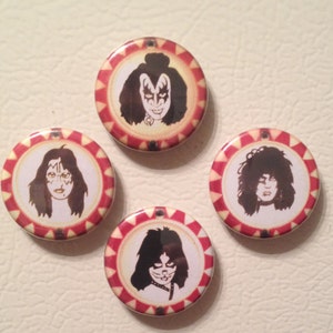 Kiss Pinball Pop Bumper set of 4 Magnets. 1.25 inch