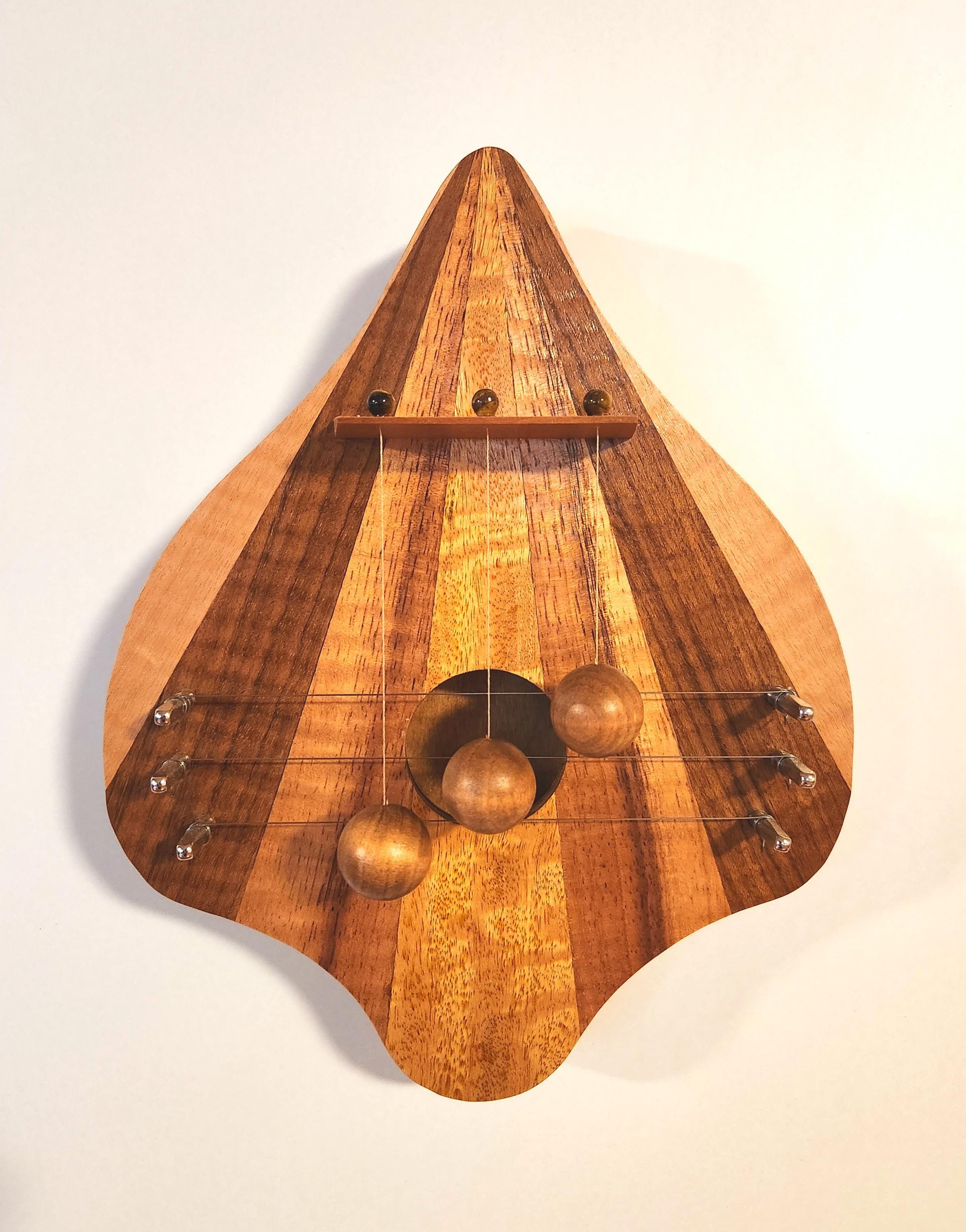 トールペイント作品　Father Christmas Door Harp Vintage Hand Painted Swedish Dutch Musical Door Knocker Harp