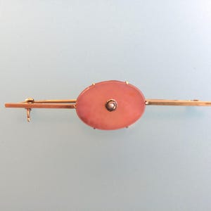 Antique 9ct Carnelian Bar Brooch Pin C.1890. 9ct Gold Antique Edwardian Stock Pin. Wedding Pin. Dressage PIn