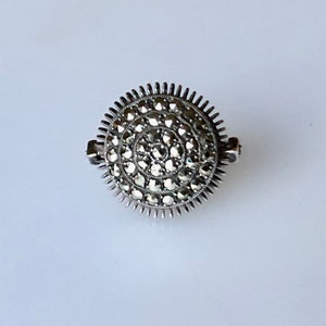 Silver Marcasite Vintage Ring. C1930's Marcasite Silver Ring. Hand Set Marcasite Ring