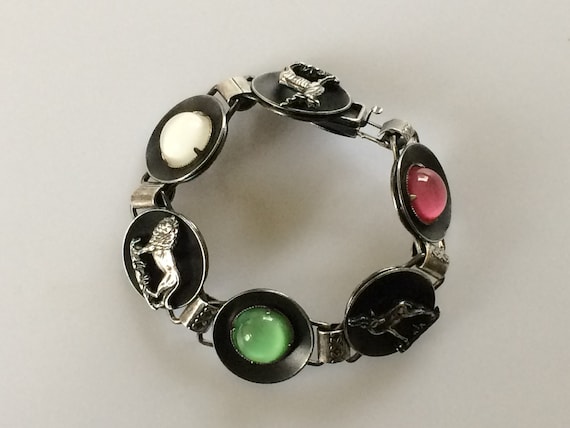 Jungle Animals RARE Vintage Sterling Silver animal Bracelet Cuff Jungle Animals RARE Vintage Sterling Silver animal Bracelet Cuff