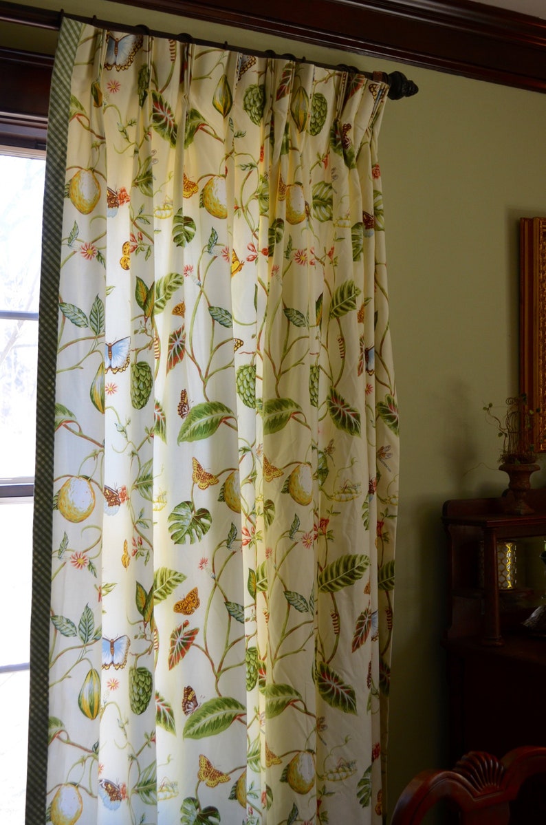 Ready To Ship Free Ship Custom Botanical Floral Drapes Etsy