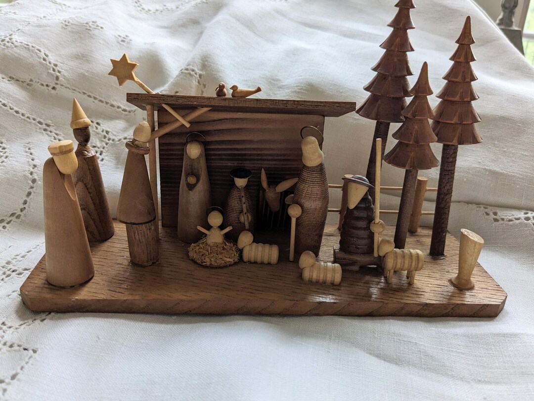 Mid Century Modern MCM Polish Nativity Set Wood Wooden Etsy