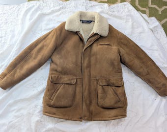 Vintage RL Ralph Lauren Shearling Leather Jacket Coat