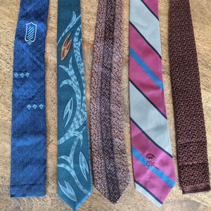 Ties Necktie Skinny Vintage Lot of 5 Retro True Vintage Countess Mara Cavalier Beau Brummell Superba Lionhearted