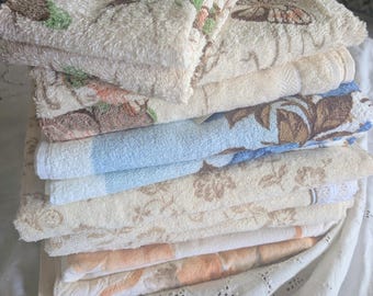 Vintage Towels NOS 15 piece lot Cannon Franco R A Briggs Floral Butterfly