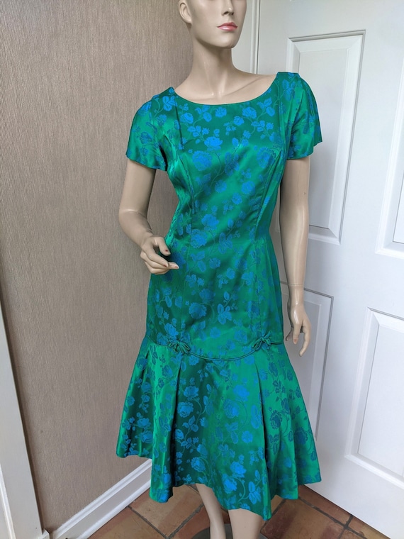 Elinor Gay Dress Turquoise Blue Green Drop Waist … - image 1