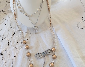 Carolee Vintage Jewelry Lot 4 pieces Necklace Brooch All Signed