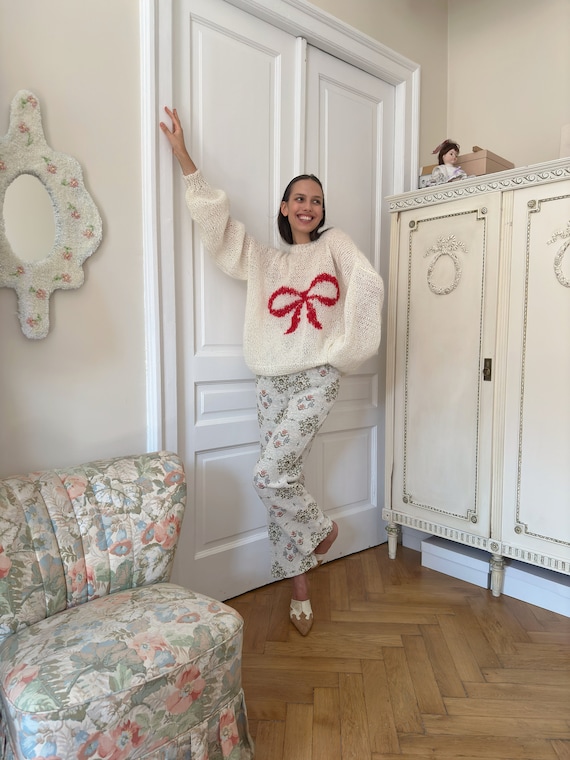 Bow Mohair Knit Vintage Cozy Dreamy - Etsy