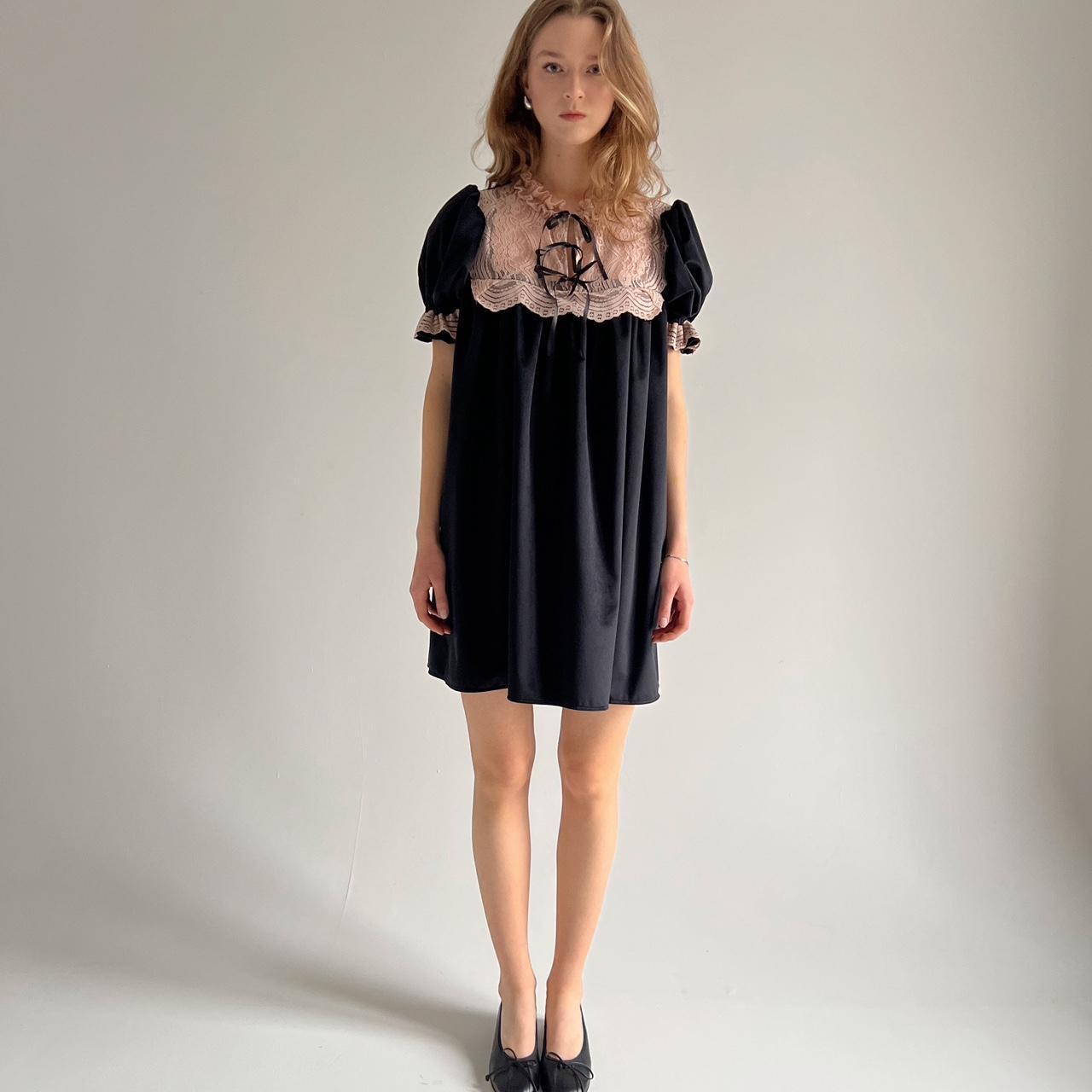 navy blue dress for baby girl Very Goods | Love, Courtney by Nasty Gal Best Sunday Dress Sheer Babydoll main image 0