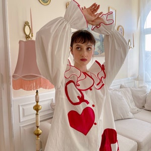 Queen of Hearts Pierrot slow fashion blouse shirt cotton
