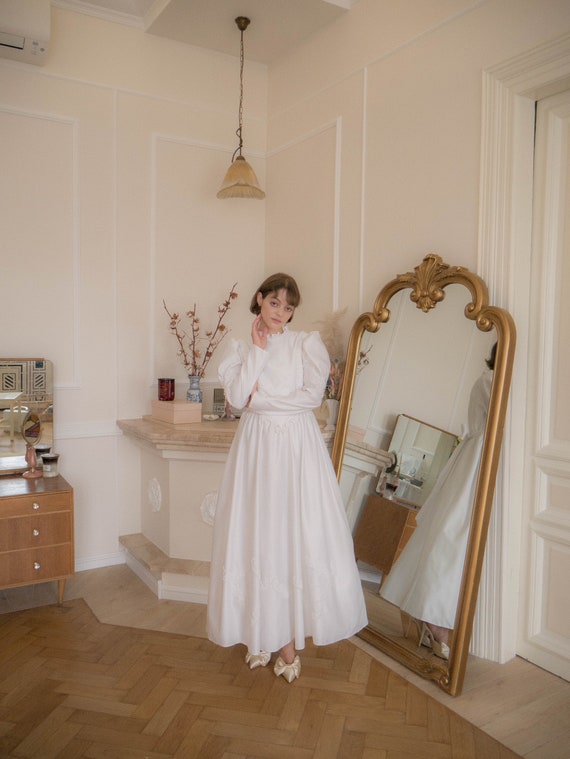 1980s Vintage Victorian Gown