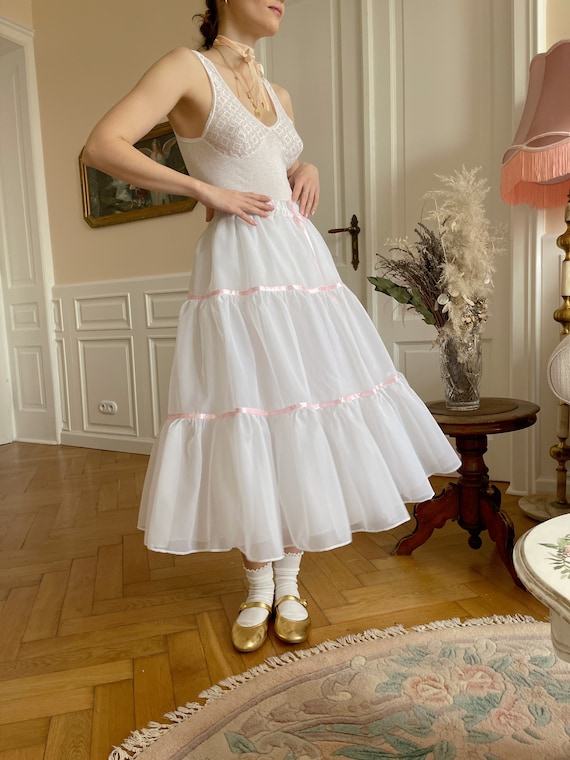 スカート Ballerina drawstring ribbon skirt drawstring ribbon tiered long skirt - スカート