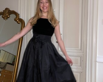 Velvet Taffeta Dress - Etsy