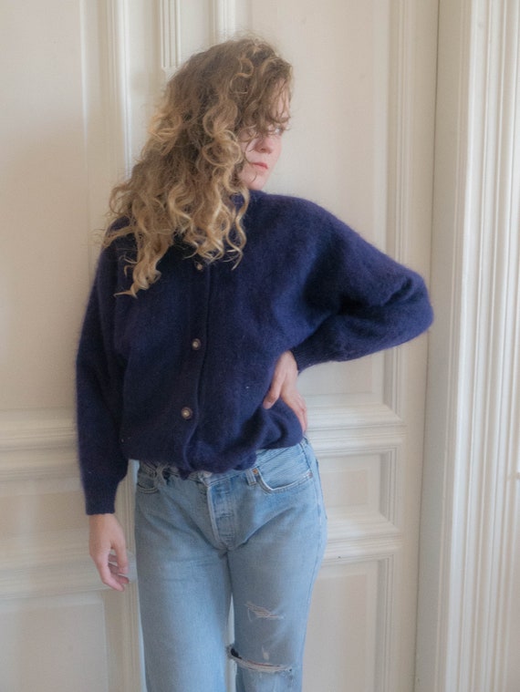 Purple Angora 1980s knit