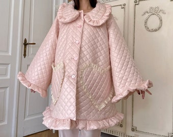 Ruffle Oversized Raincoat in Pink Dreamy Coquette Dollette