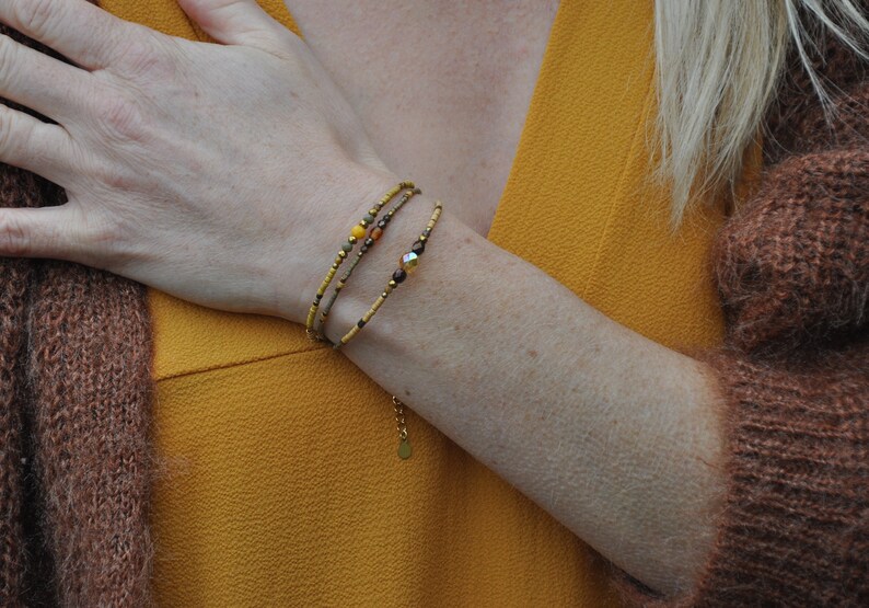 Mustard 3-row bracelet image 5