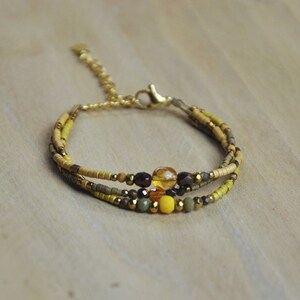 Mustard 3-row bracelet image 1