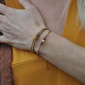 Mustard 3-row bracelet image 3