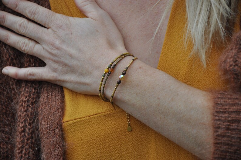 Mustard 3-row bracelet image 3