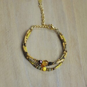 Mustard 3-row bracelet image 2