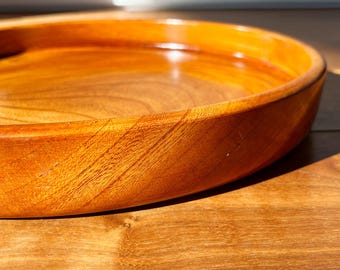 Brand New Vintage Japanese Hida Takayama Shunkei Lacquer Round Wood Tray