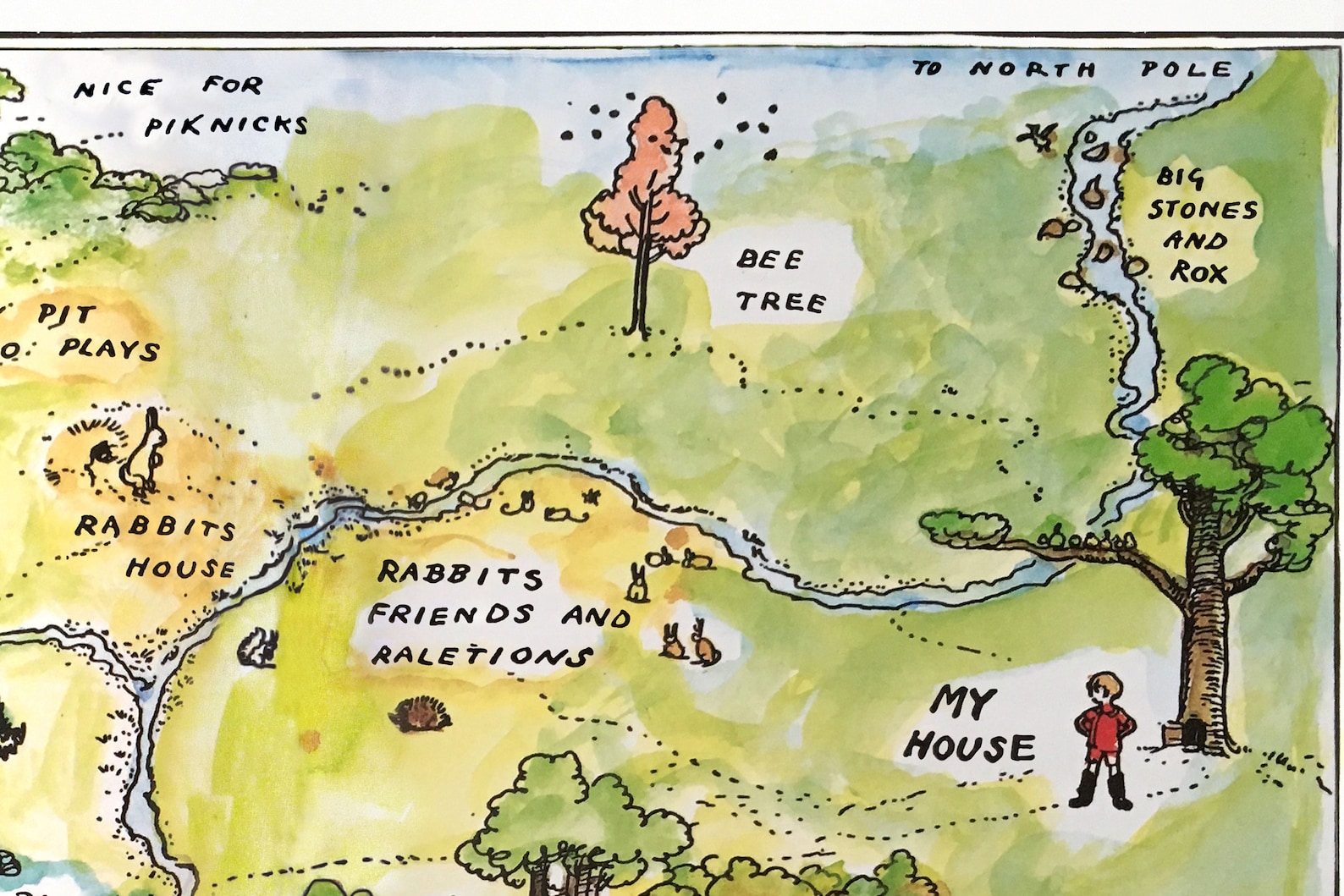 100 Acre woods map sign Classic Winnie the Pooh Nursery 100 Etsy