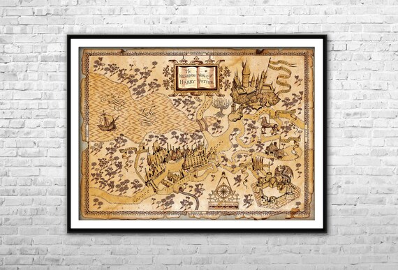 Harry Potter Map The Wizarding world of Harry Potter Map | Etsy