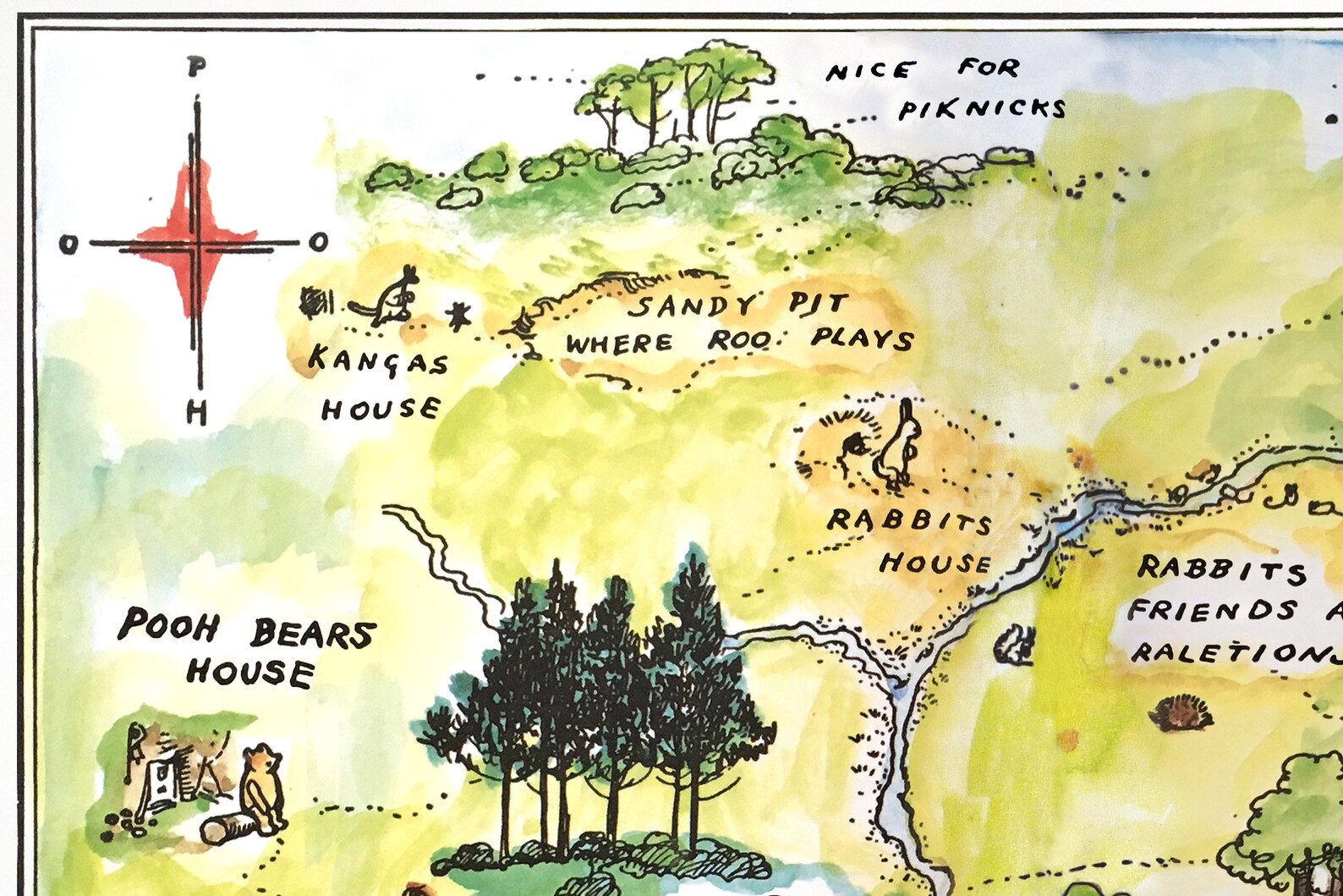 100 Acre woods map sign Classic Winnie the Pooh Nursery 100 Etsy