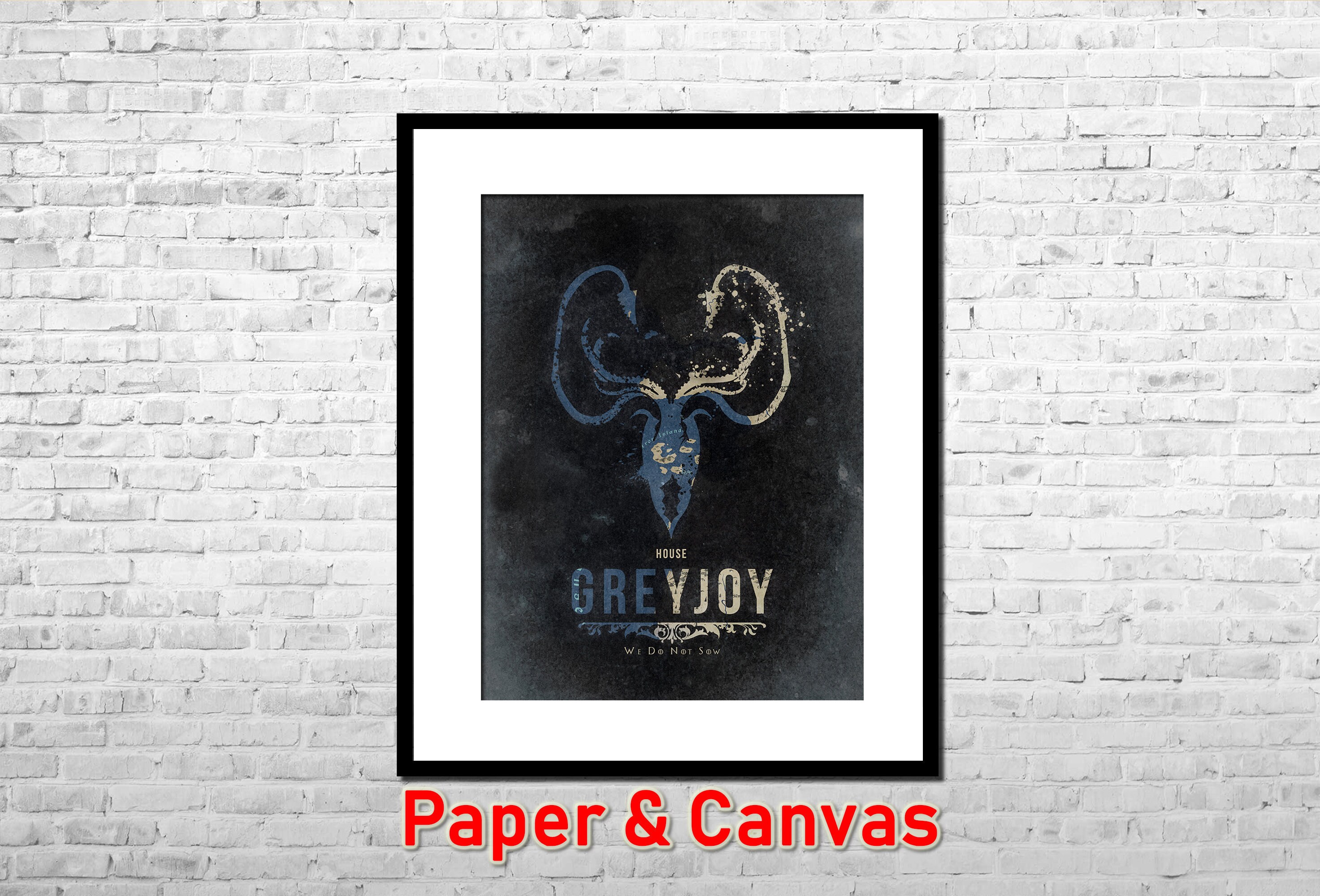 Game Of Thrones Map Greyjoy Sigil Paper Canvas Greyjoy Print Etsy