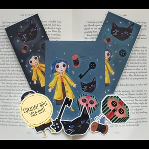 Coraline sticker, bookmark and print pack!