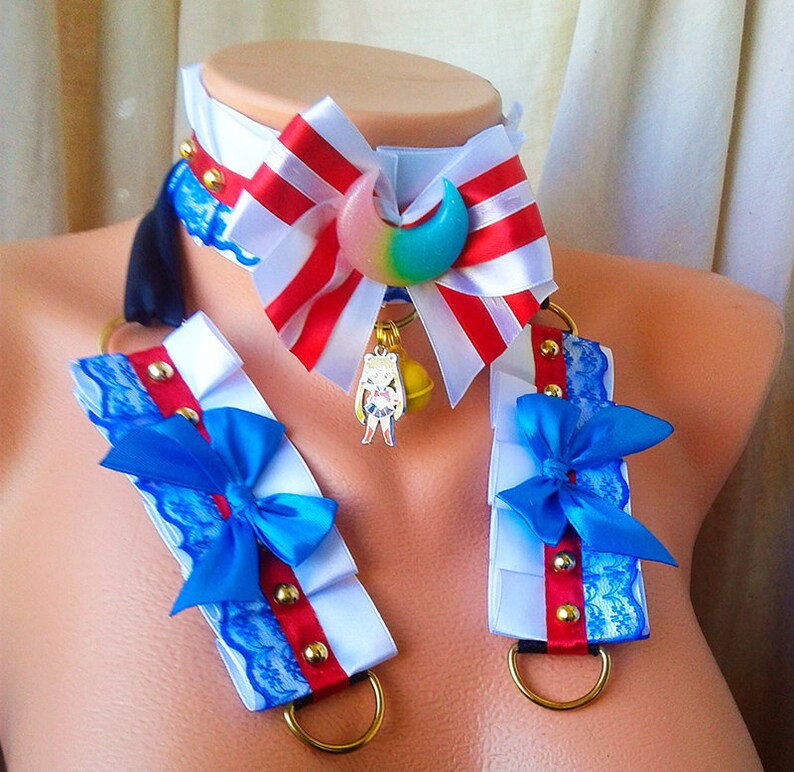 Sailor Moon Cosplay Kitten Play Collar Collar Cuffs Set Etsy