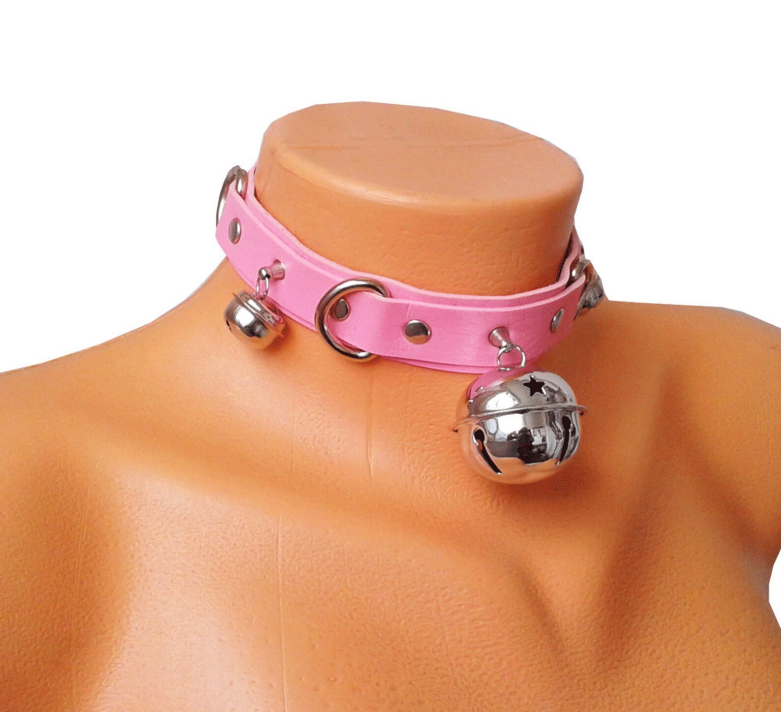 Leathe Pink Cow Collar BDSM Submissive Collar Pink Bdsm big Etsy