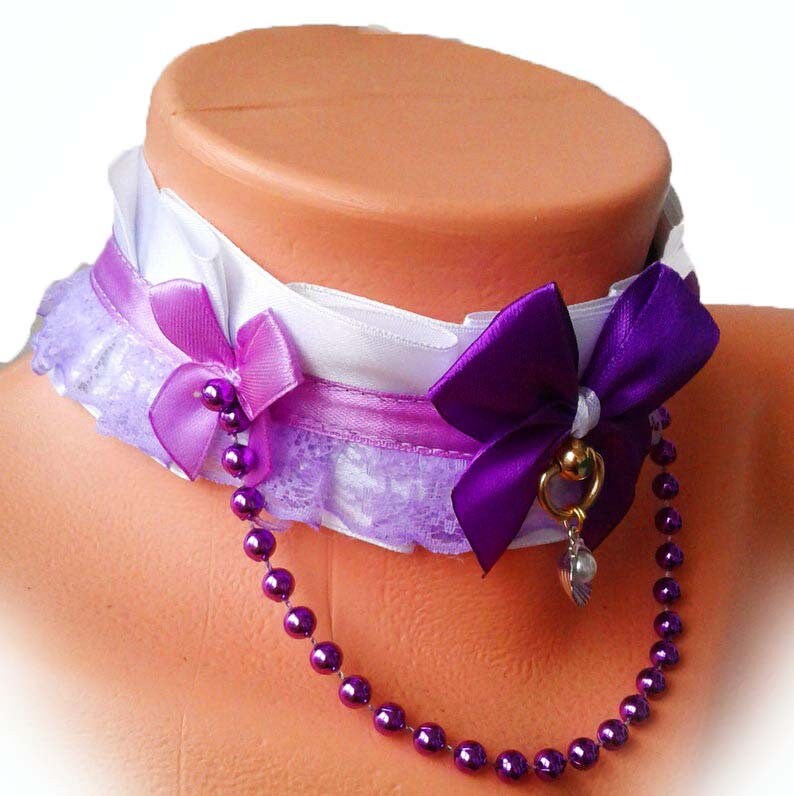 Purple mermaid Kitten Play Collar Boundage collar Petplay Etsy