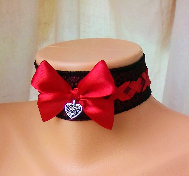 Kitten Play Collar for You Red Corset Bdsm Day Collar Etsy
