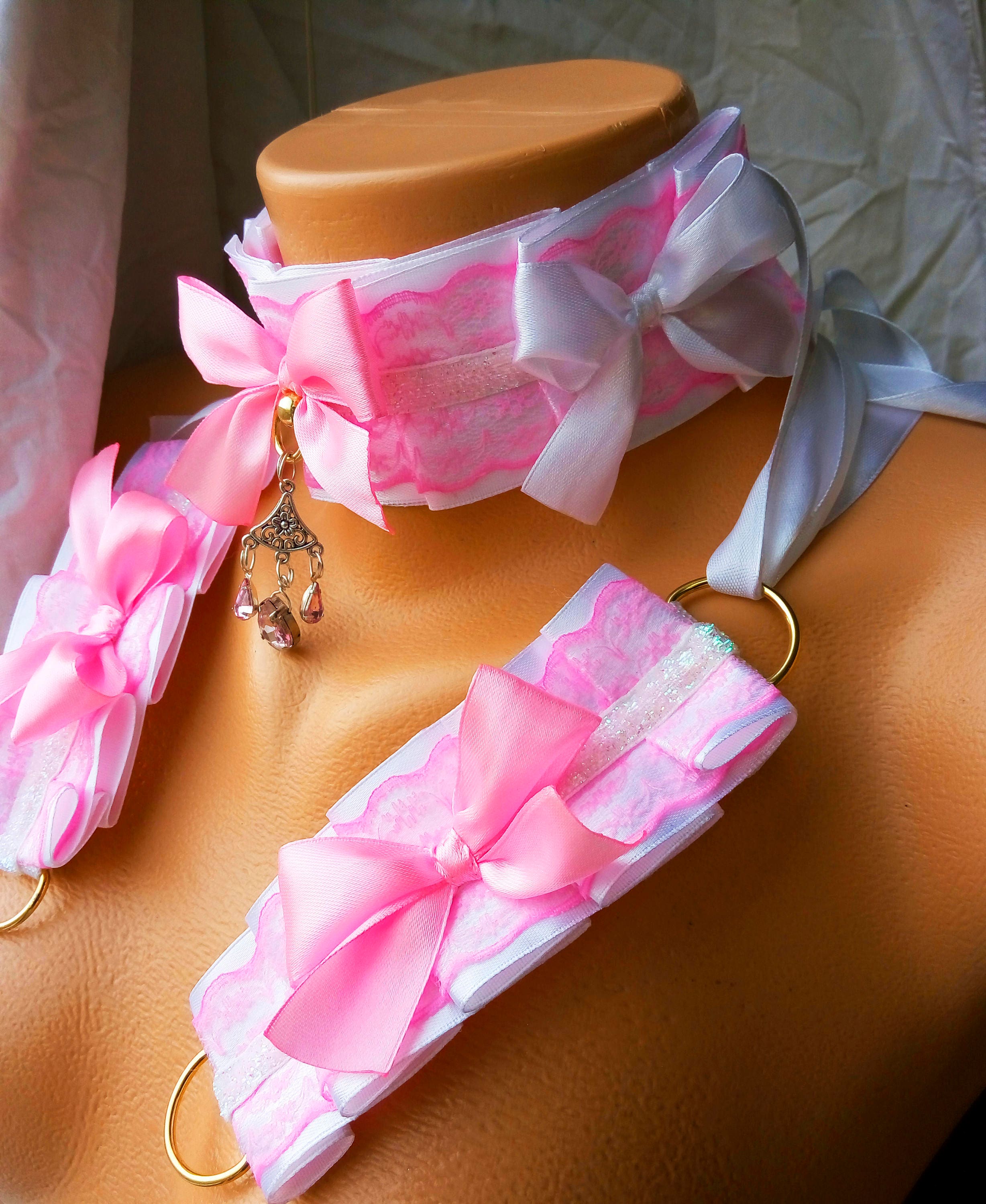 Kitten play collar and leash Kitten play collar pink Kitten Etsy