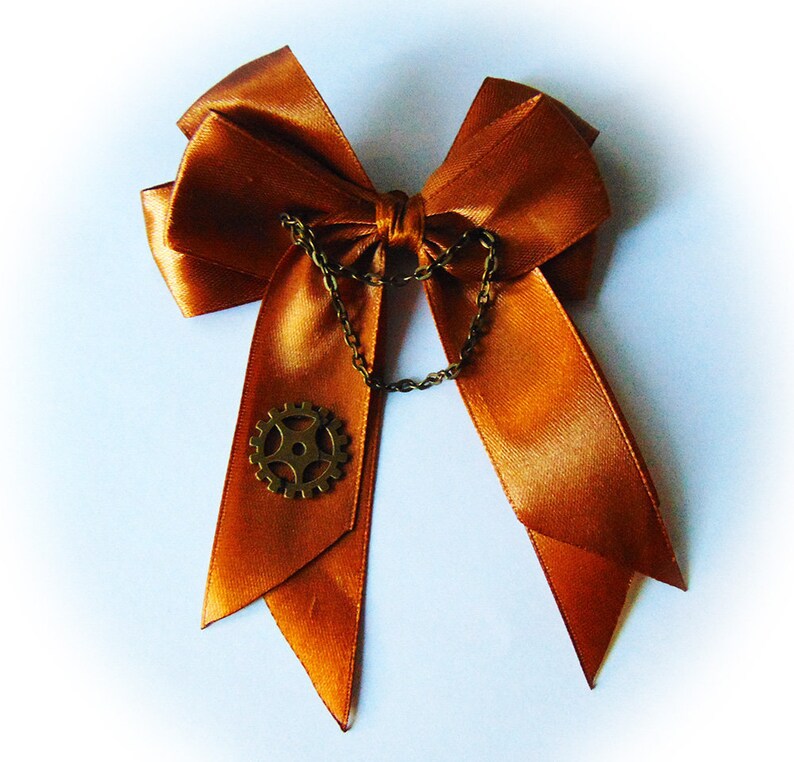 Steampunk Hair bow Kitten Play Ddlg Bronze Hair Bow Pet play