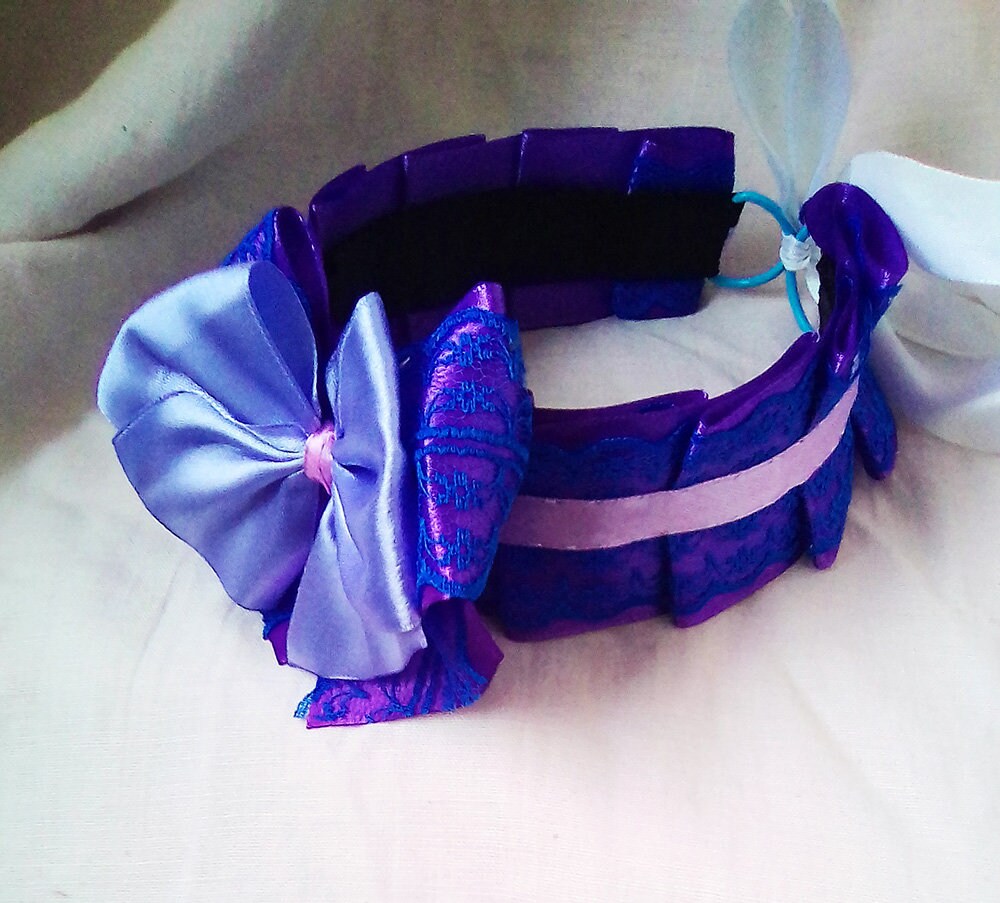 CUSTOM SIZE Lavender and Navy Kitten Play Collar Bdsm Etsy