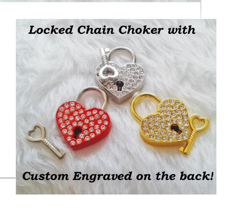 BDSM Engraved heart Choker Padlock for Bdsm Collar Kitten Etsy