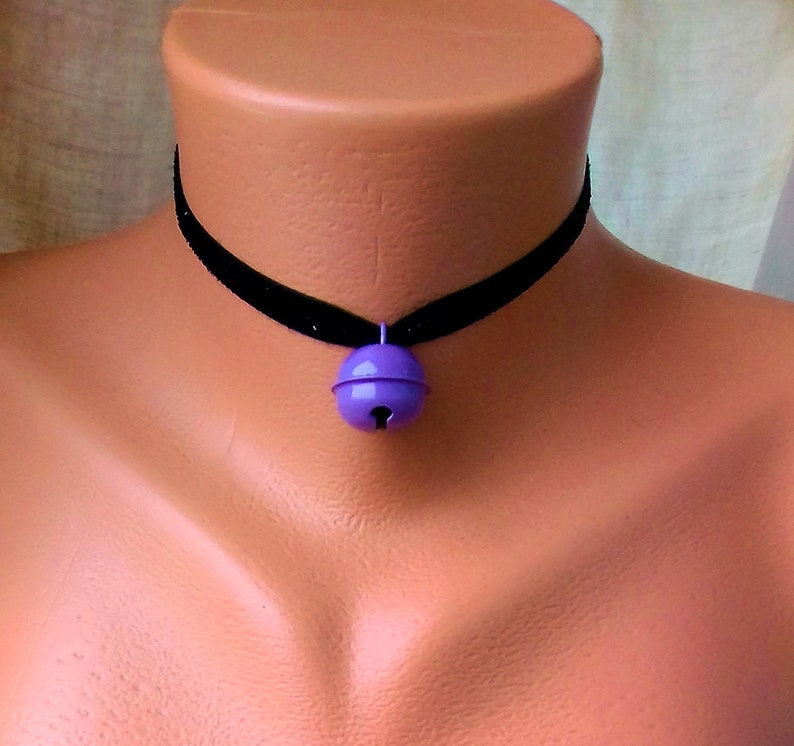 Build Your Own Choker Glitter Black Velvet and Purple Bell BDSM Collar DDLG Kitten Play Day Collar KItten Play Collar
