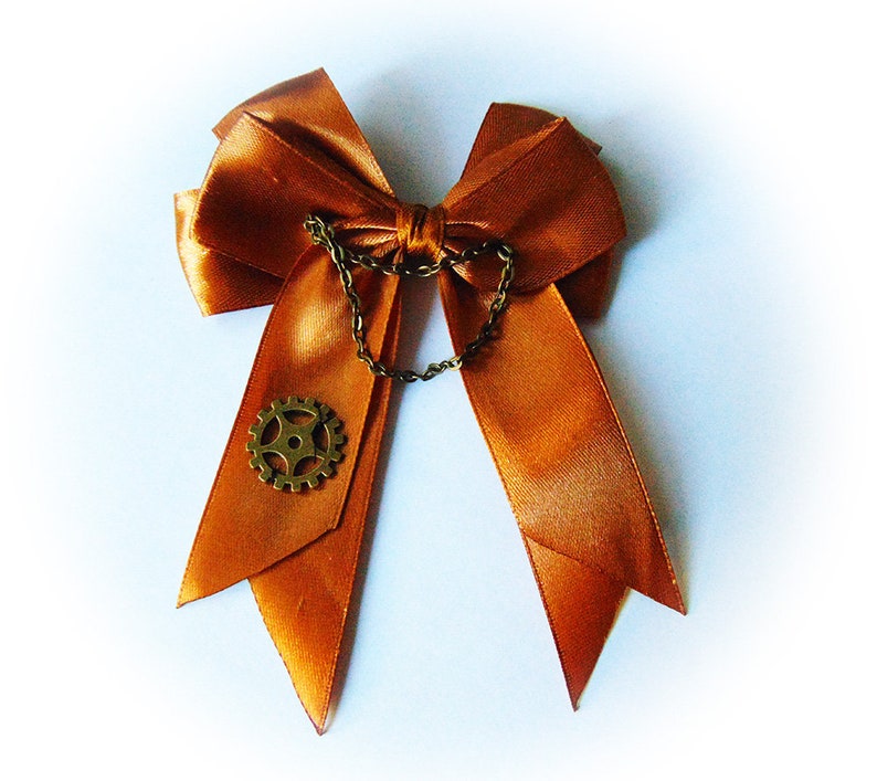 Steampunk Hair bow Kitten Play Ddlg Bronze Hair Bow Pet play